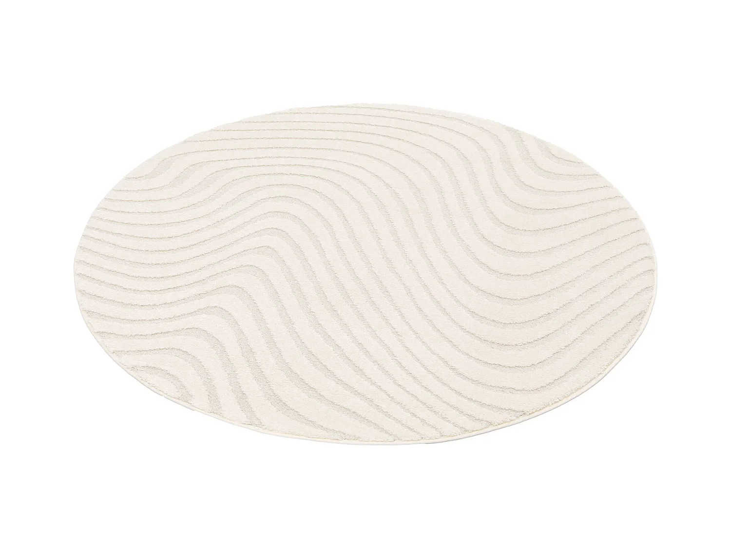 Tappeto per interni con motivi ondulati in rilievo, 160cm, crema