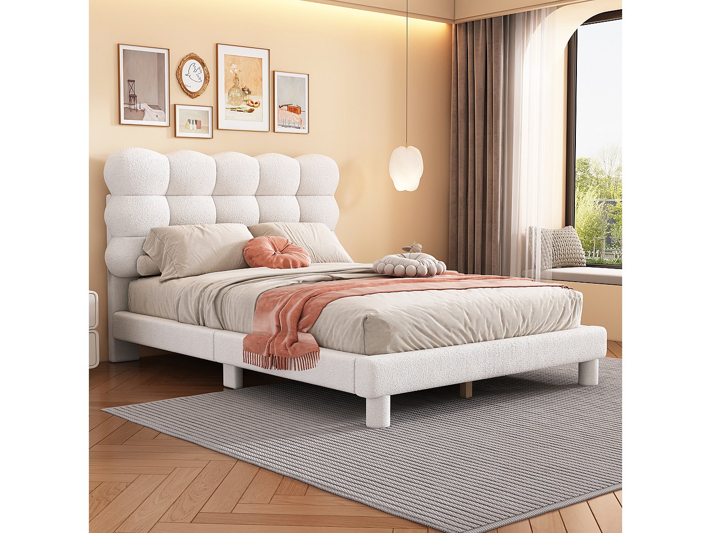 Tête De Lit Chesterfield 5ft Velours Gris - Cube / Plancher / Tête De Lit - 30 Kg - Moderne