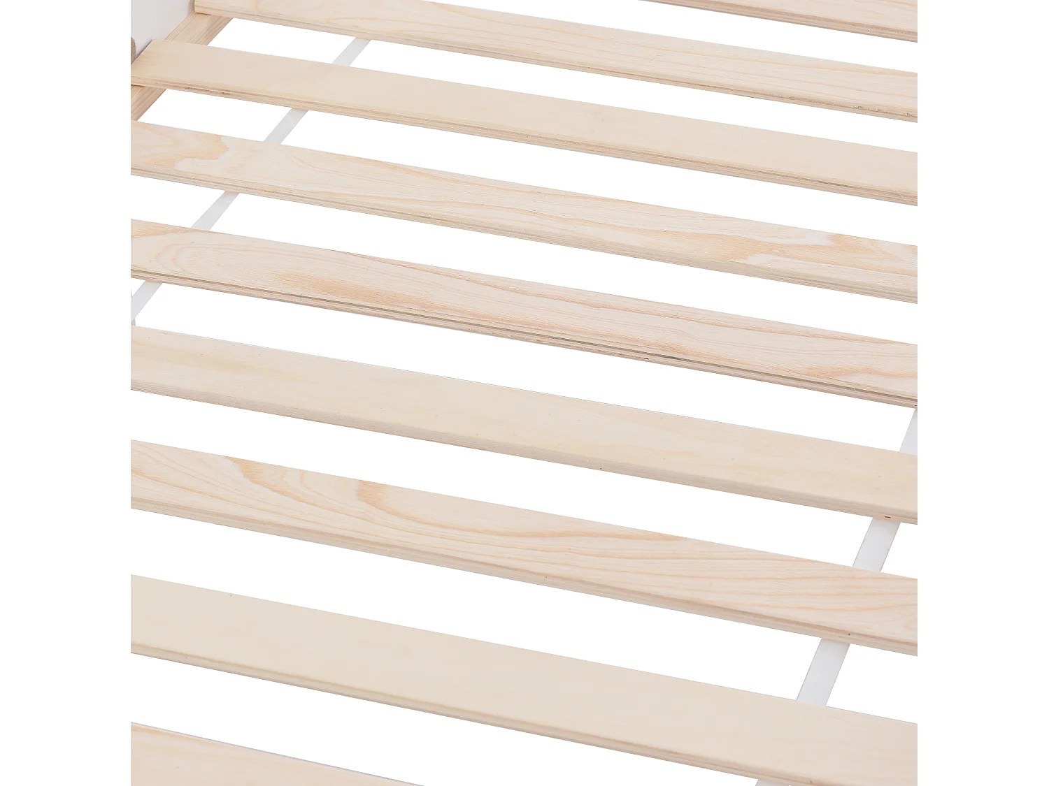 Lit cabane 90 x 200 cm avec 2 tiroirs et étagère de rangement - bois de pin - coloris blanc