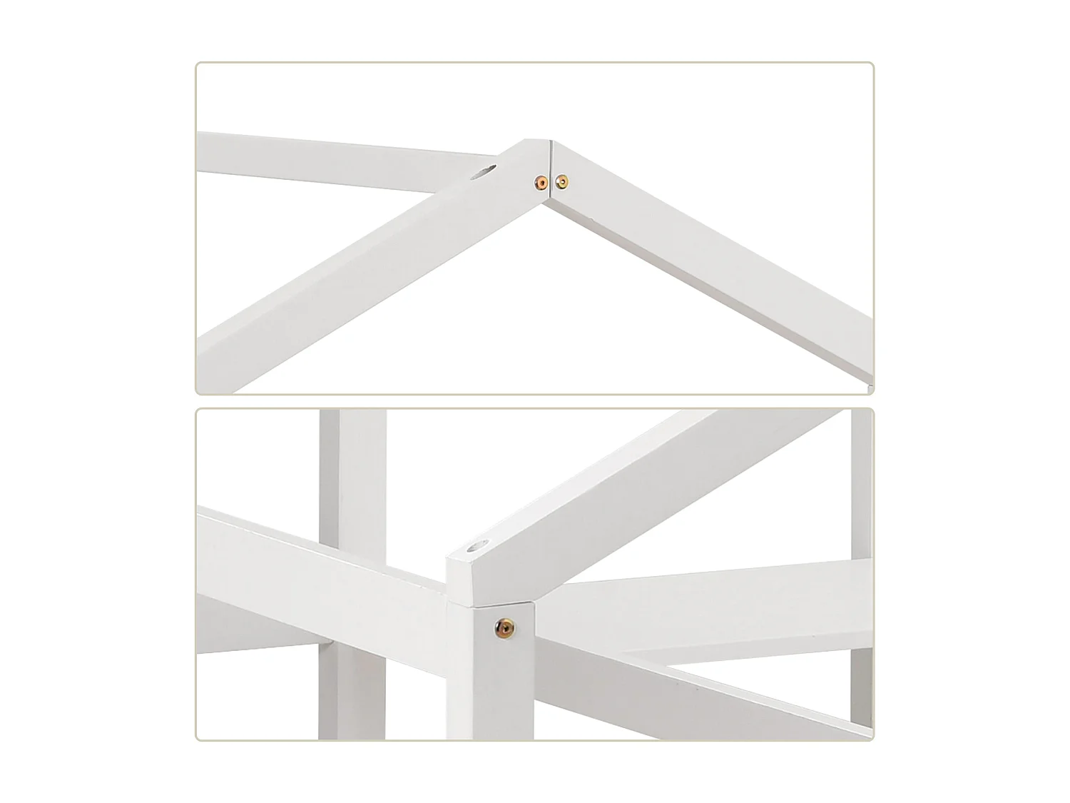 Cama cabine 2 x 90 x 200 cm com mesa de cabeceira - madeira de pinho - base de ripas incluída - cor branca