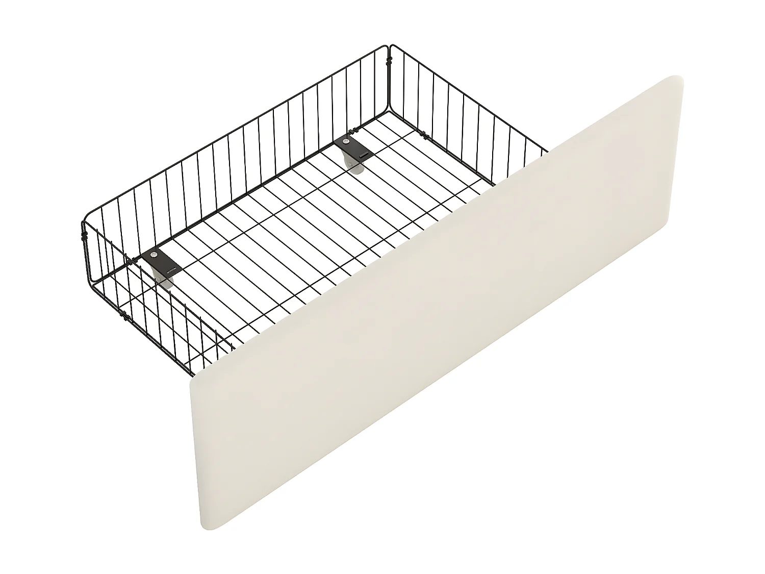 Lit adulte 140x200cm en tissu velours - avec 4 tiroirs - tête de lit réglable et sommier à lattes - Blanc