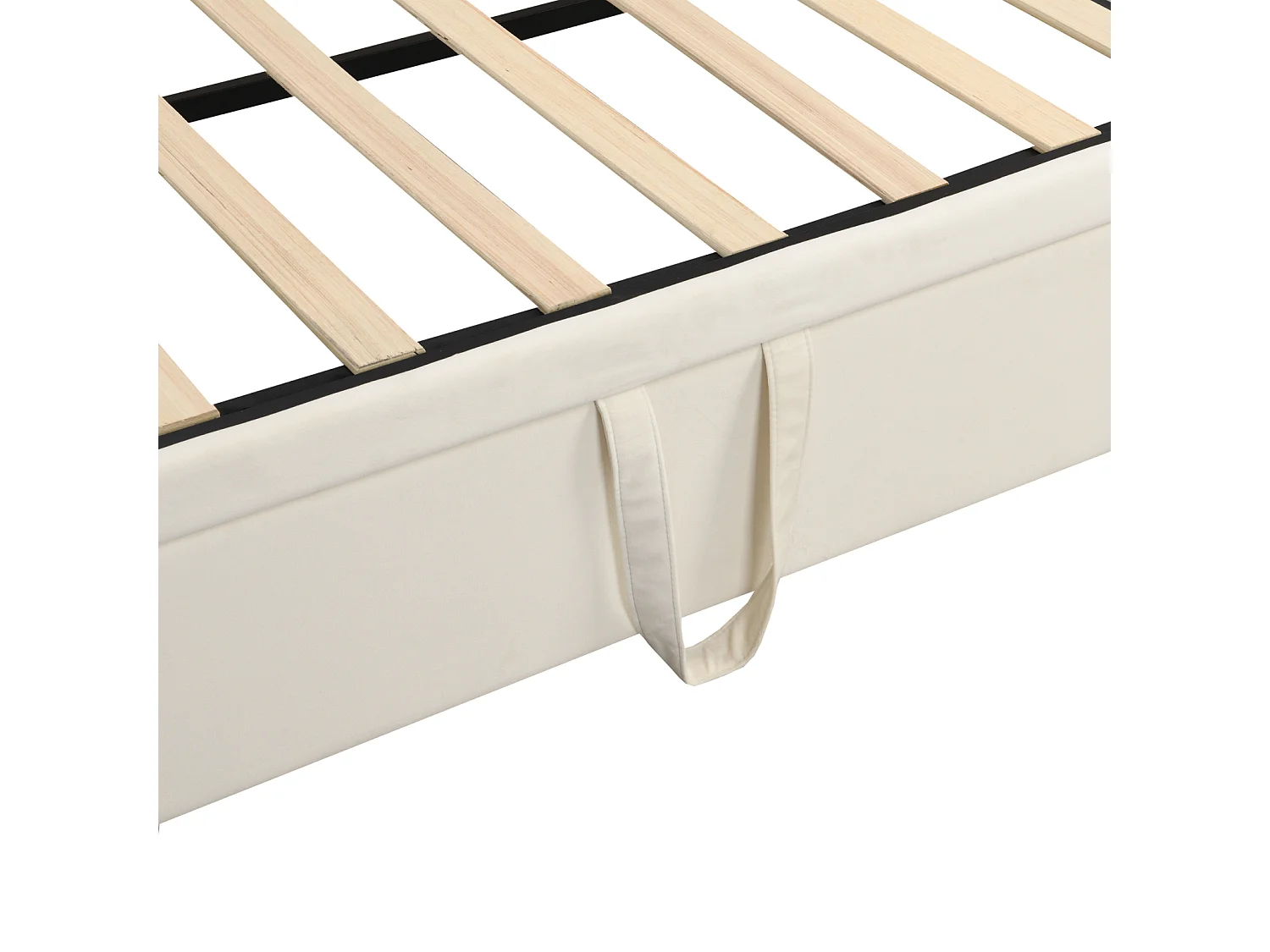Uitschuifbed 90/180x200 cm - gestoffeerde slaapbank - uitschuifbaar bed met lattenbodems - multifunctioneel bed in huidvriendelijke fluwelen stof - Beige