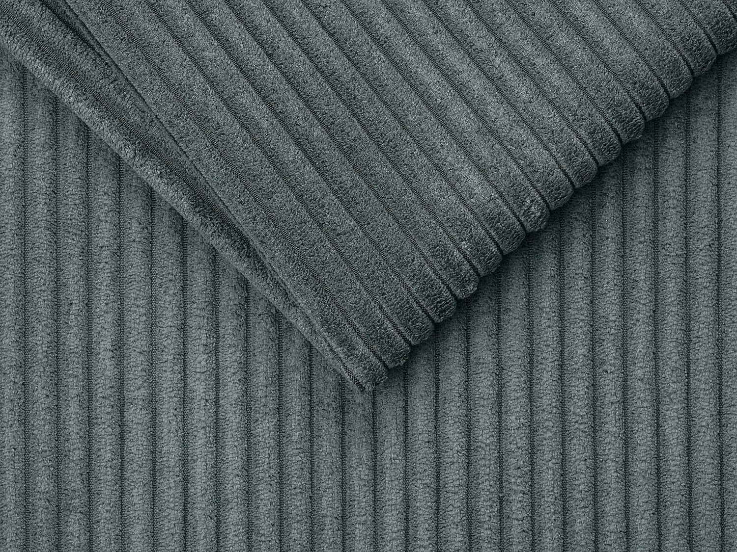 Sofá cama de 3 plazas de apertura rápida de pana gris antracita - Somier ancho de 140 cm - Colchón de 18 cm CALITO