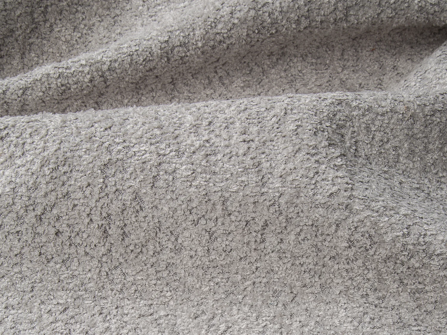 Schlafsofa mit Matratze 4-Sitzer - Liegefläche Lattenrost mit breiten Latten 160 cm - Matratze 18 cm - Bouclé-Stoff - Hellgrau - CALITO