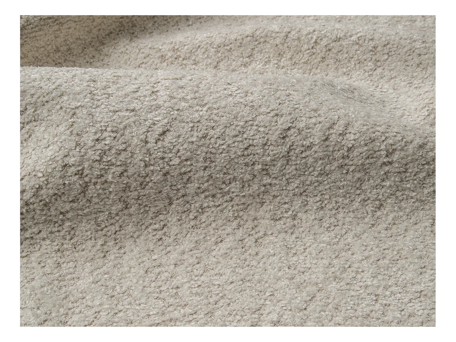 Express-vierzitsslaapbank van beige boucléstof - Bed met brede latten 160 cm - Matras met vormgeheugen 22 cm CALITO