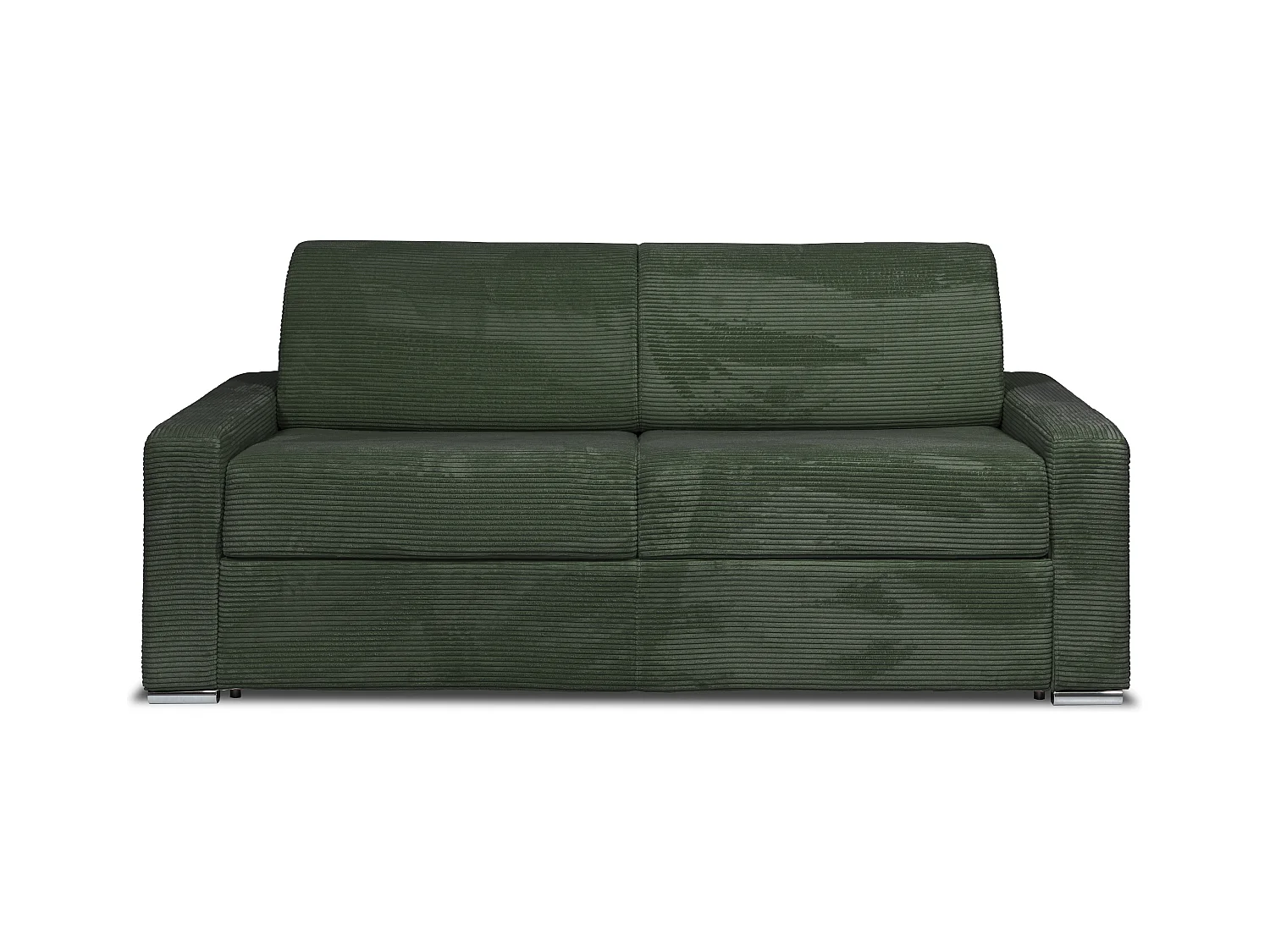 Schlafsofa mit Matratze 4-Sitzer - Liegefläche Lattenrost mit breiten Latten 160 cm - Matratze 18 cm - Cord - Grün - CALITO