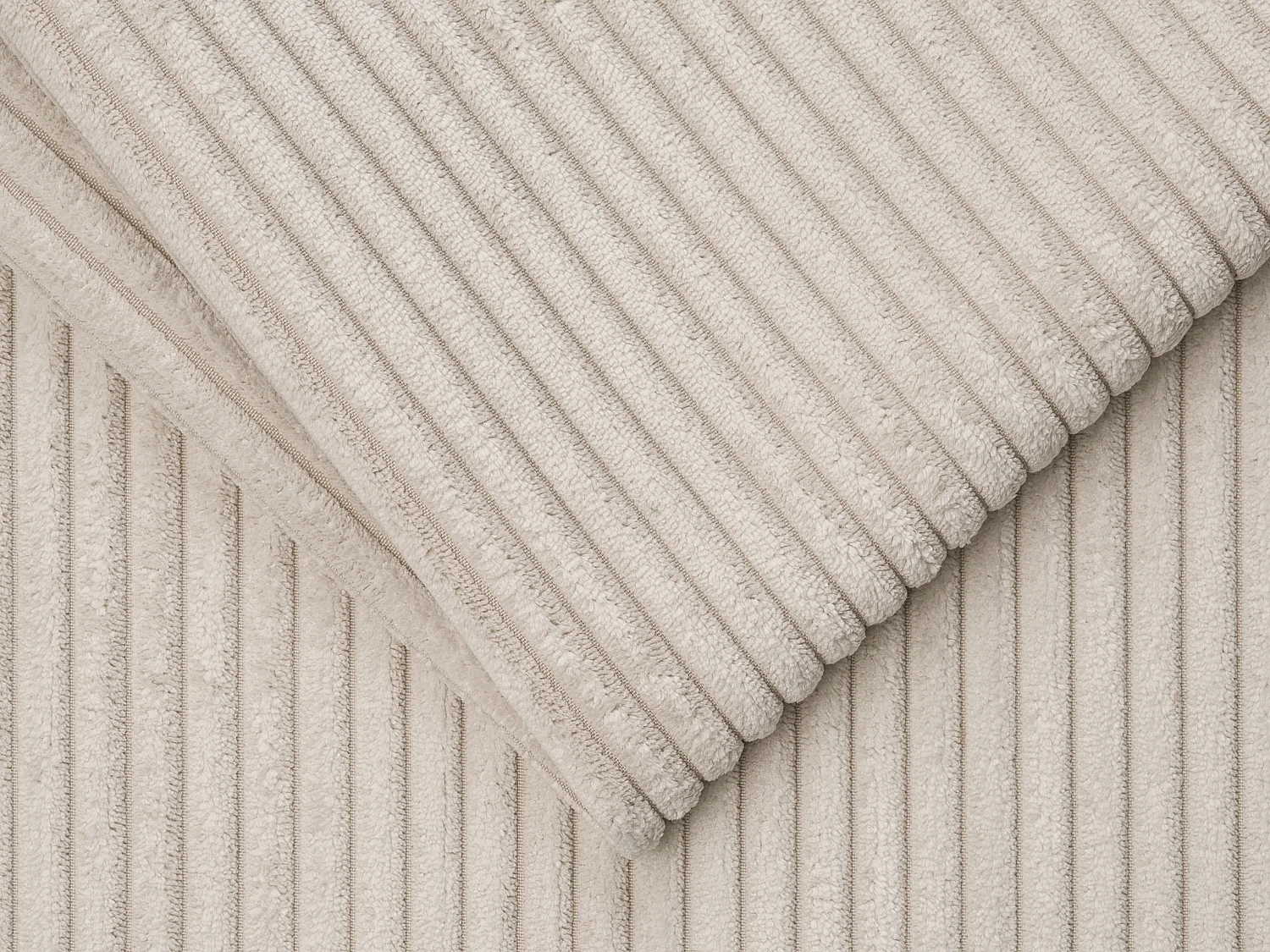 4-sits bäddsoffa express i beige manchestervelour - Bred ribbotten 160 cm - 18 cm madrass CALITO