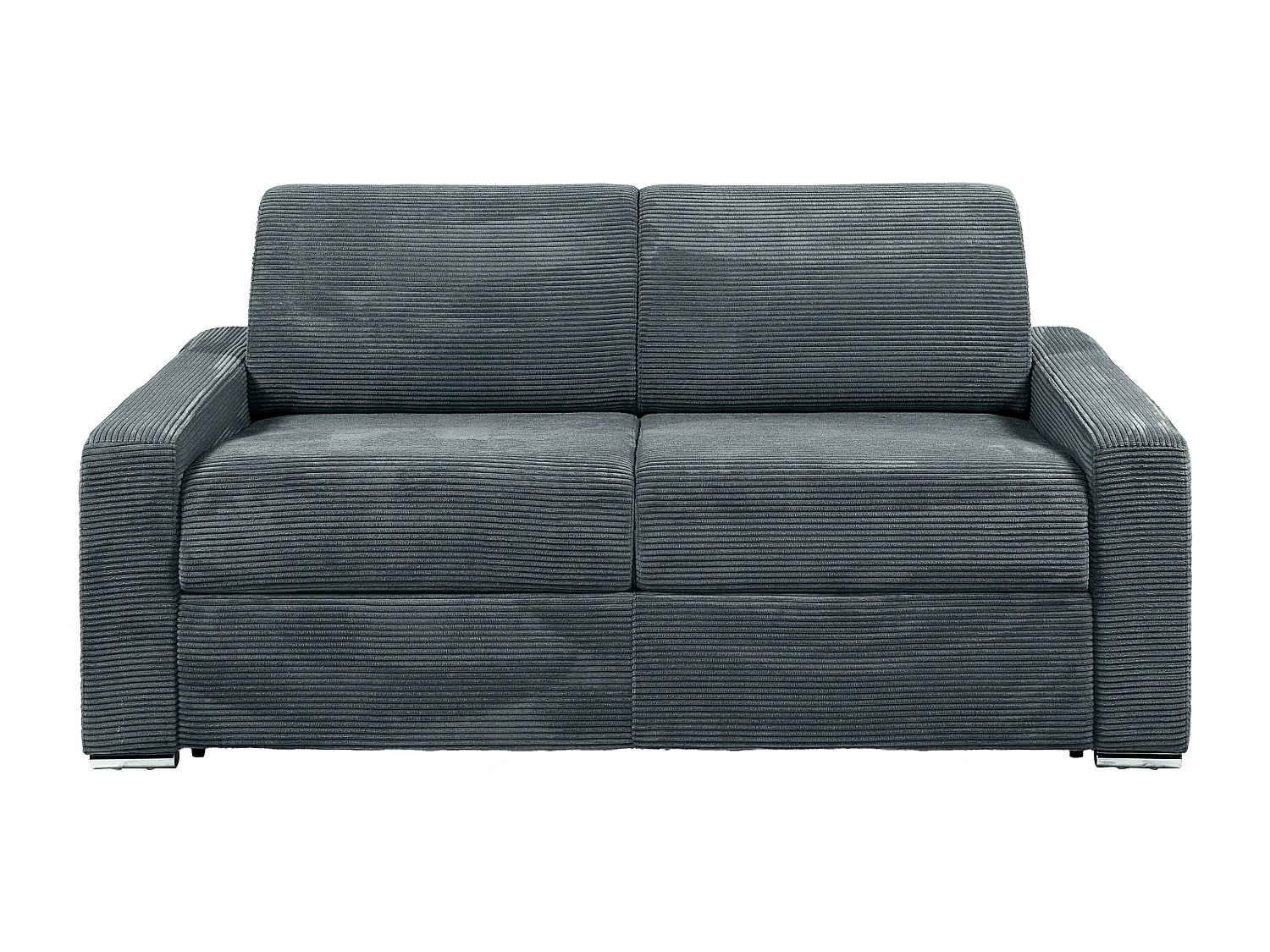 4-sits bäddsoffa med express-funktion i grå manchestersammet - Bred ribbotten 160 cm - 18 cm madrass CALITO