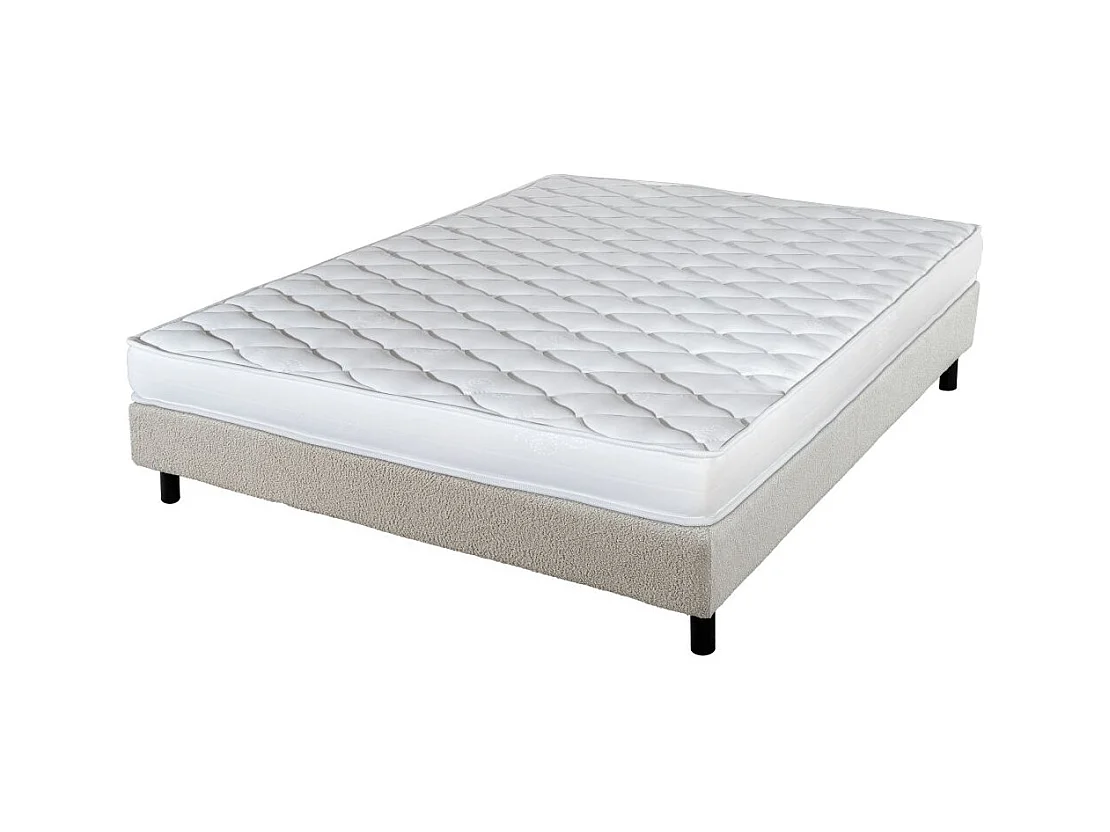 Matelas et sommier 90x190 Madere - Newkit - Soutien ferme - Sommier démonté - Crème