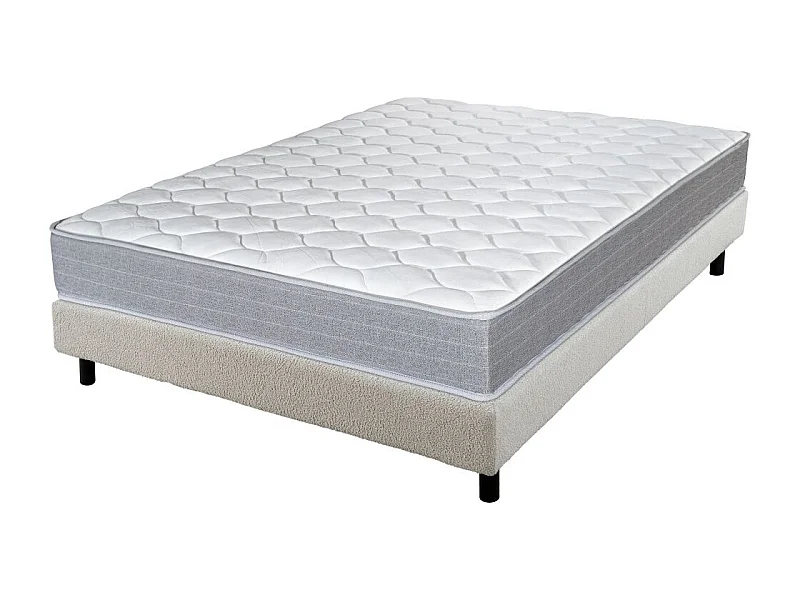 Matelas et sommier 140x190 Madere - Newkit - Soutien ferme - Sommier démonté - Crème