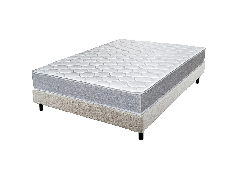 Matelas et sommier 160x200 Madere - Newkit - Soutien ferme - Sommier démonté - Crème