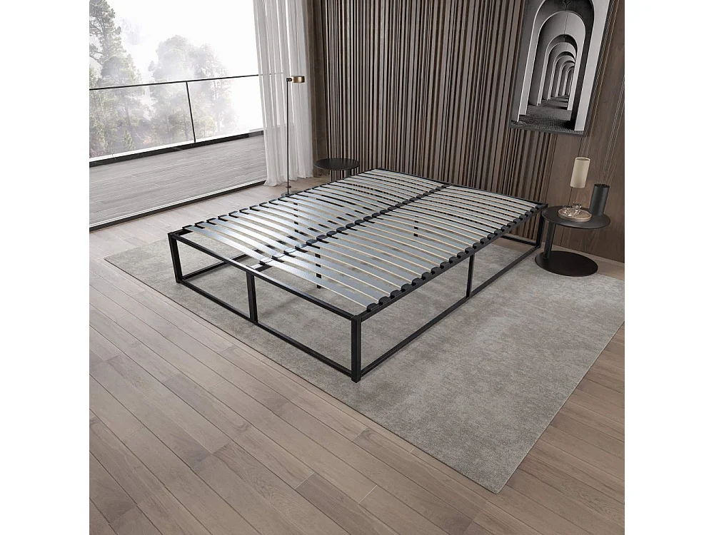 Sommier démontable surélevé KIT27 - 160x200 bois - Gain de place - Solide en métal