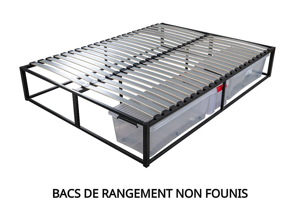 Sommier démontable surélevé KIT27 - 160x200 bois - Gain de place - Solide en métal