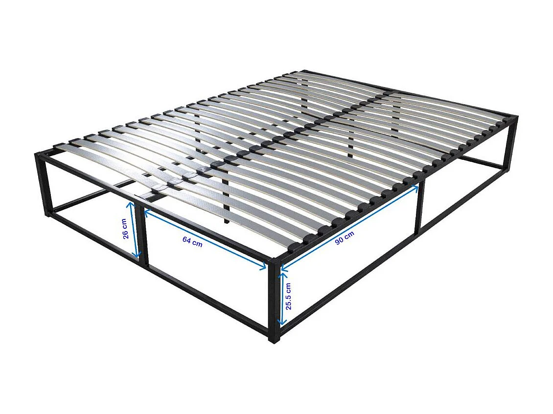 Sommier démontable surélevé KIT27 - 140x190 bois - Gain de place - Solide en métal