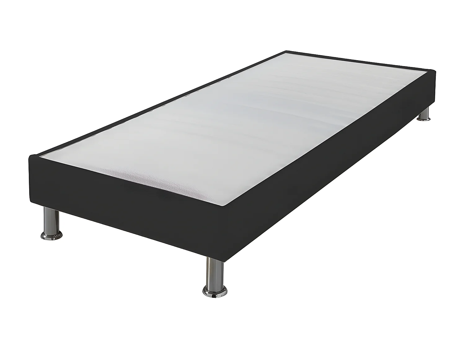 Sommier tapissier + pieds Omega Gris 3 80x200 Lattes bois - H.15 cm - Made in France