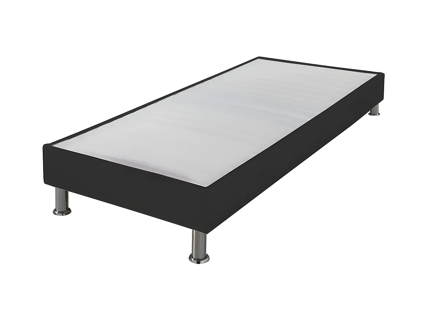 Sommier tapissier + pieds Omega Gris 3 80x200 Lattes bois - H.15 cm - Made in France
