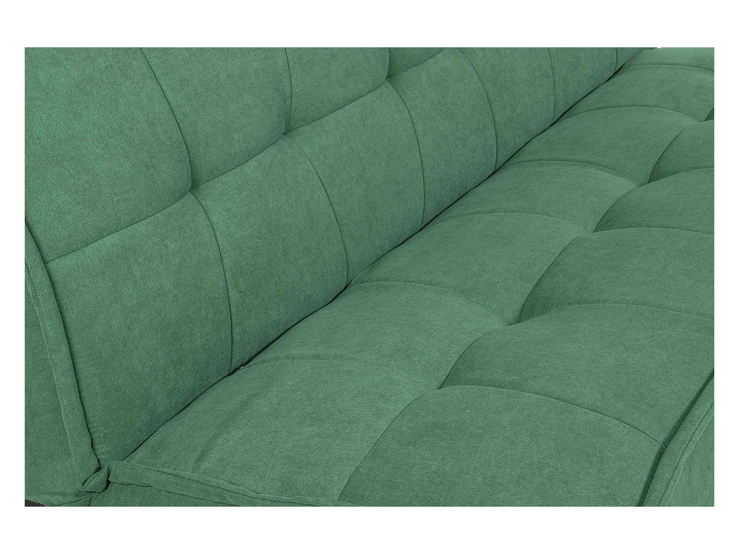 Divano letto clic clac in tessuto vellutato verde abete, divano 3 posti mod. Bart