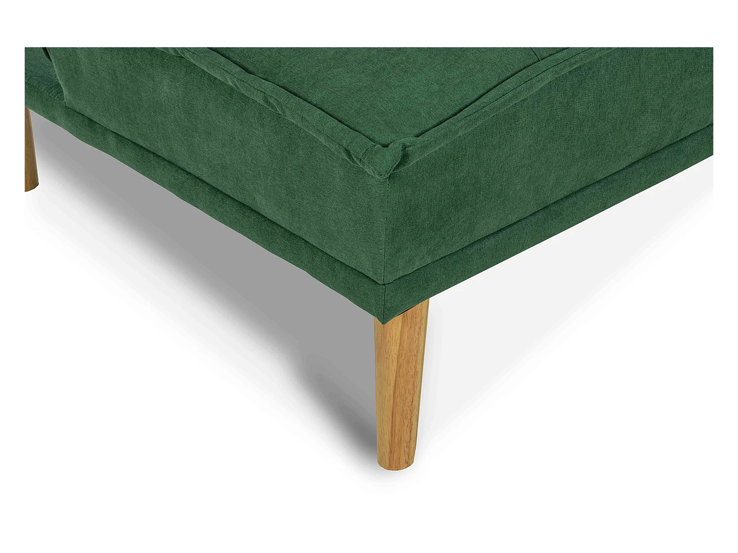 Divano letto clic clac in tessuto vellutato verde abete, divano 3 posti mod. Bart