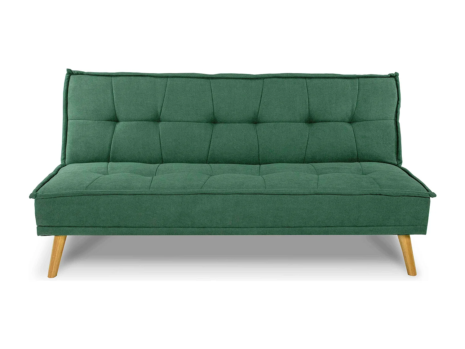 Divano letto clic clac in tessuto vellutato verde abete, divano 3 posti mod. Bart