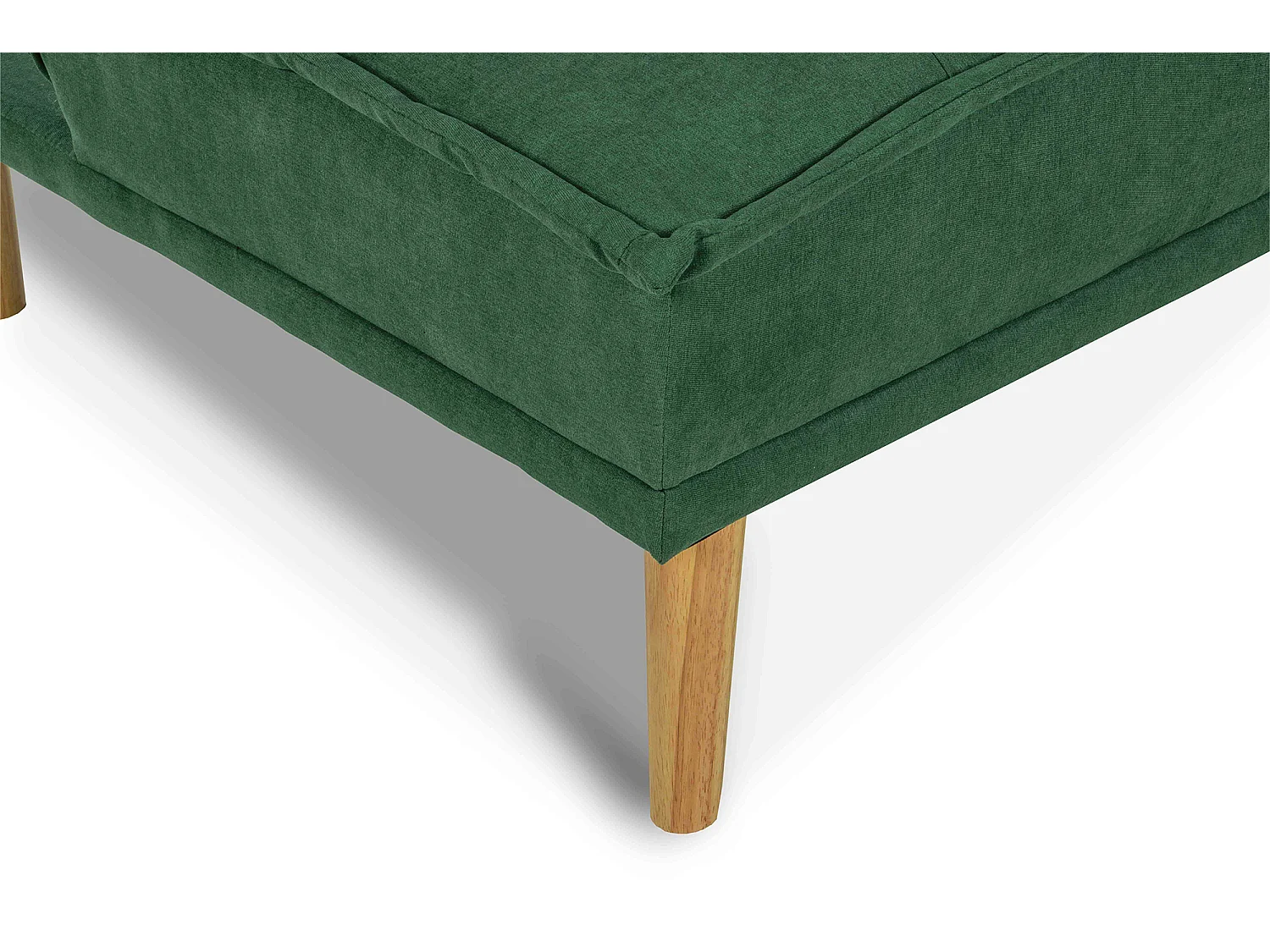 Divano letto clic clac in tessuto vellutato verde abete, divano 3 posti mod. Bart