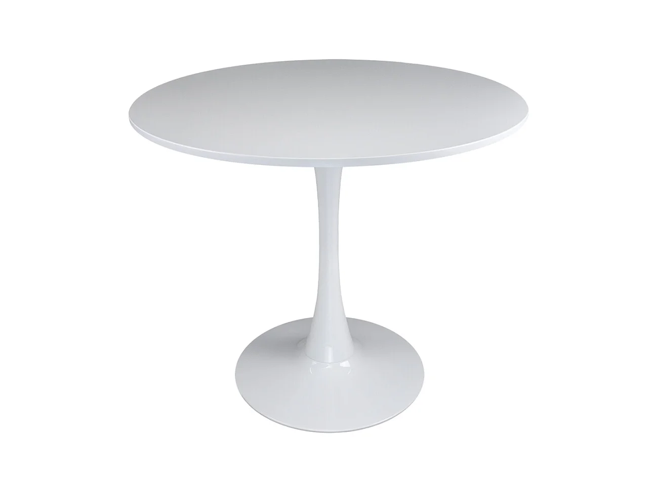 Tavolo rotondo 100 cm, tavolo da pranzo tondo bianco mod. Omar