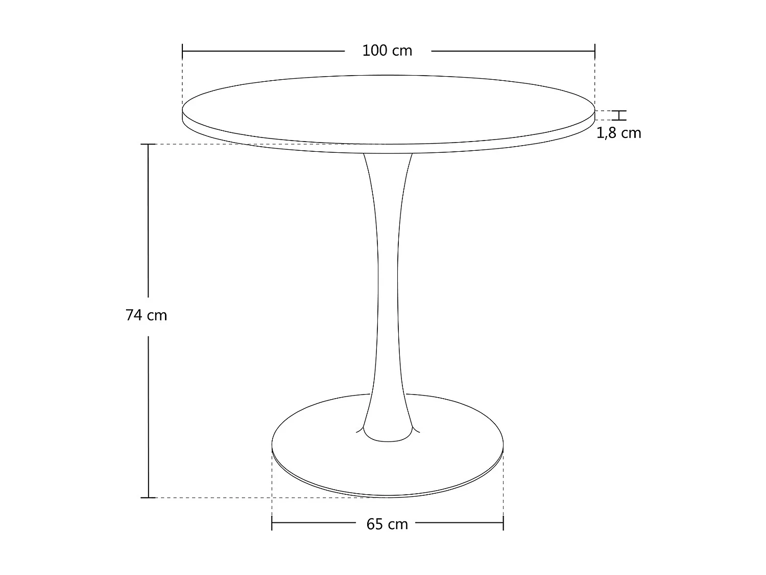 Tavolo rotondo 100 cm, tavolo da pranzo tondo bianco mod. Omar