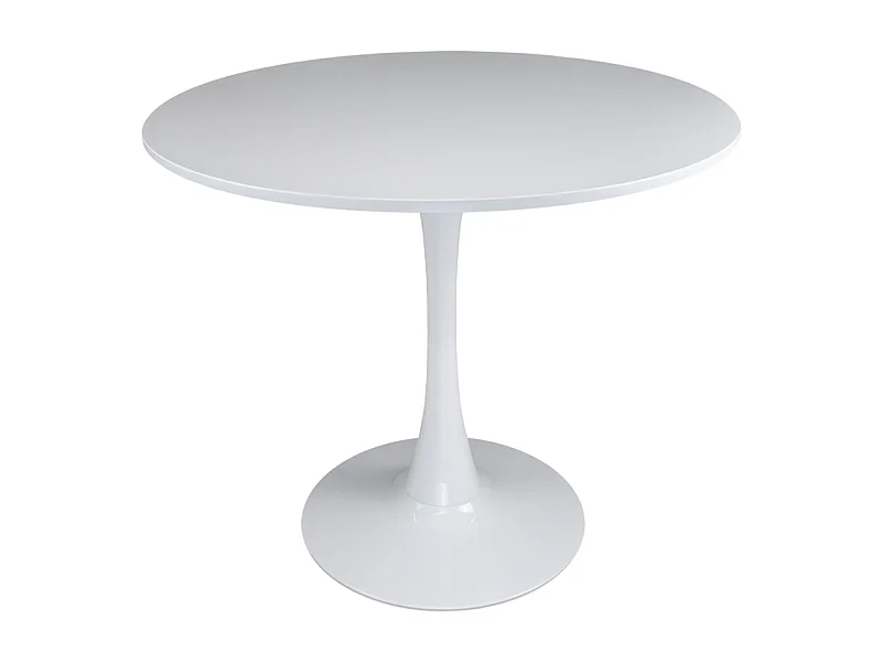 Tavolo rotondo 100 cm, tavolo da pranzo tondo bianco mod. Omar
