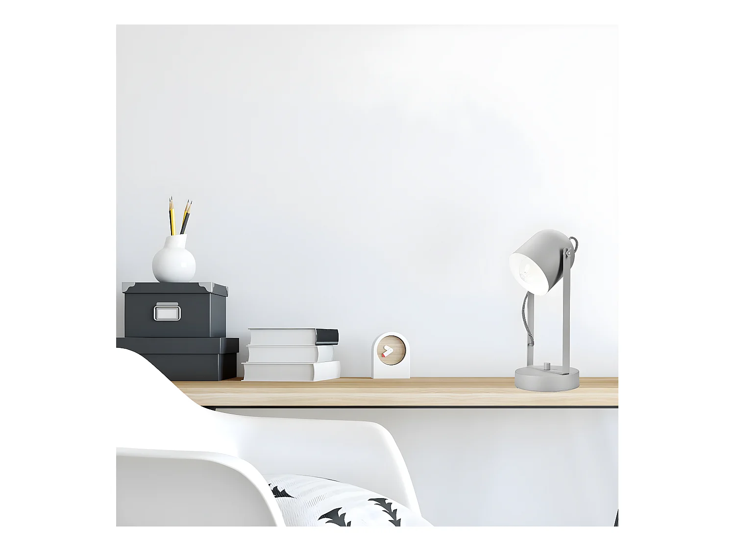 Lampe à Poser Suri, Argent, 34x14x14 cm, Epikasa