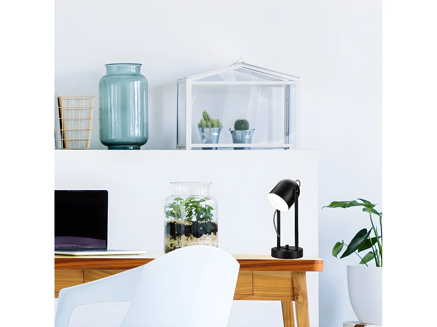 Tafellamp Suri, Zwart, 34x14x14 cm, Epikasa