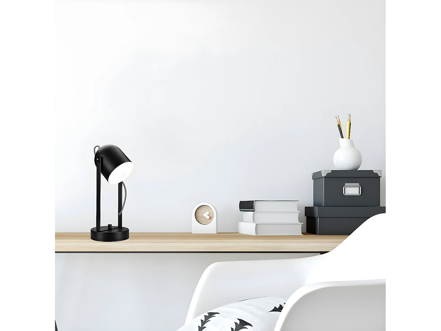 Tafellamp Suri, Zwart, 34x14x14 cm, Seven Design