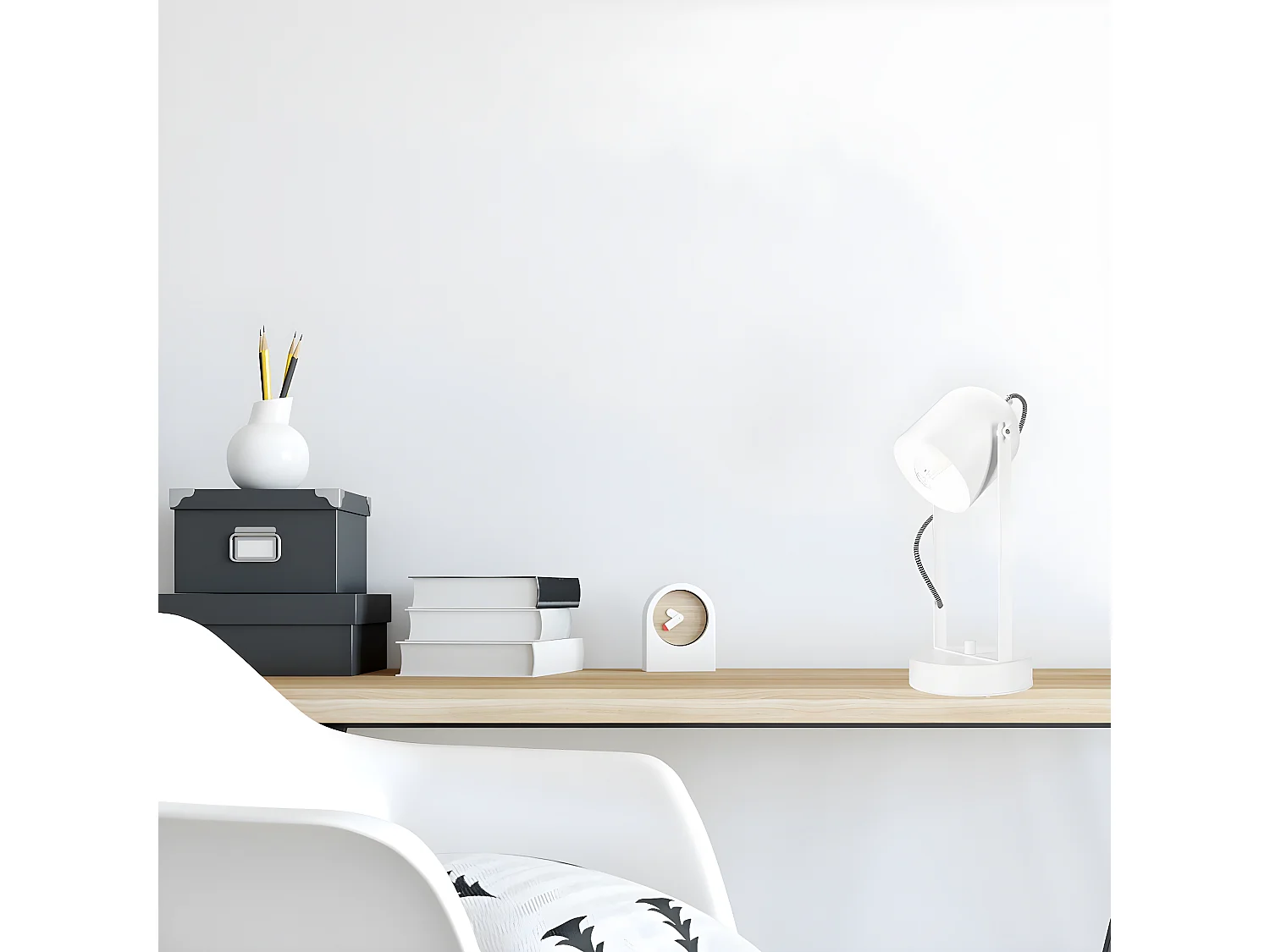 Candeeiro de Mesa Suri, Branco, 34x14x14 cm, Seven Design