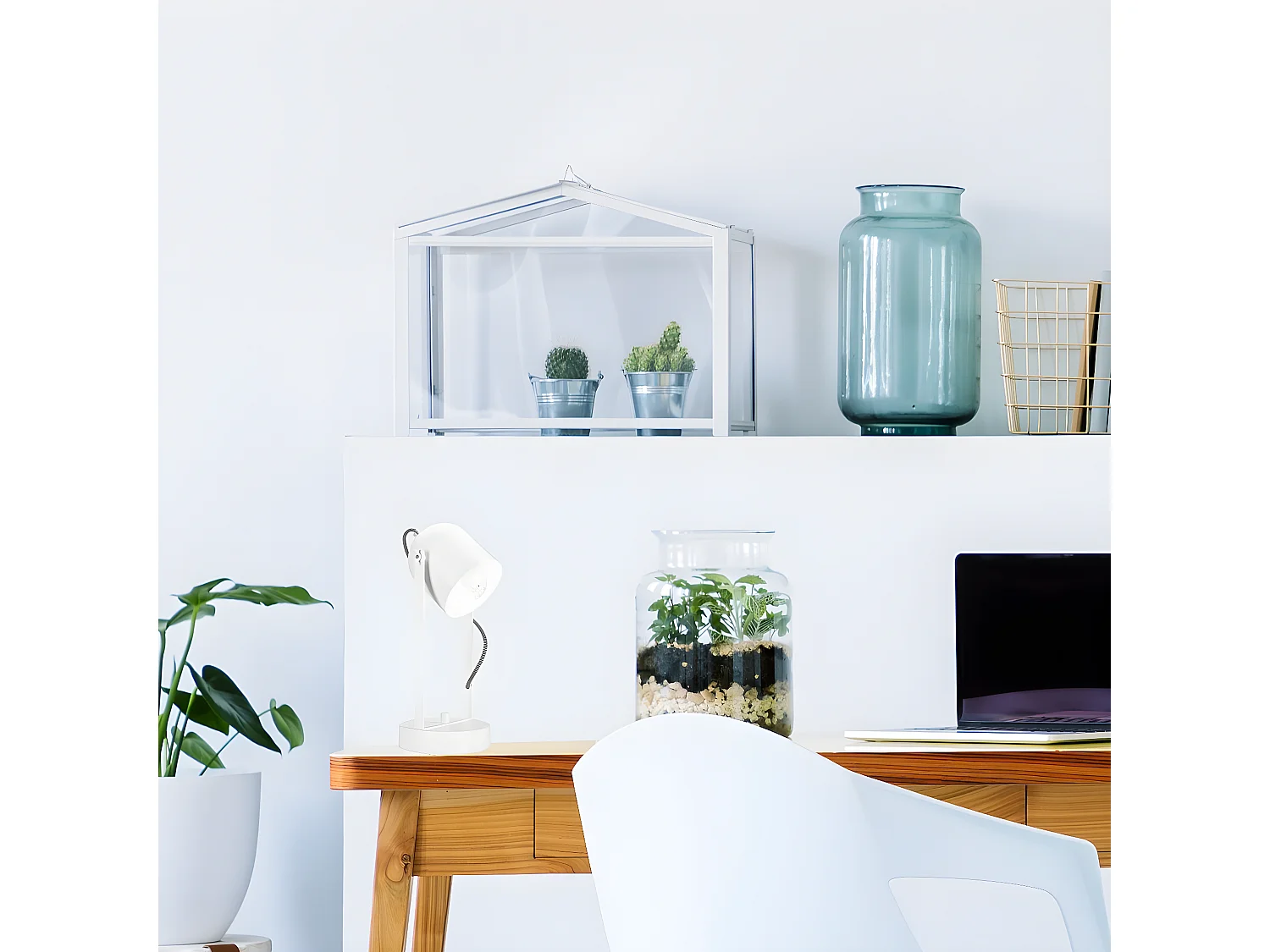 Candeeiro de Mesa Suri, Branco, 34x14x14 cm, Seven Design