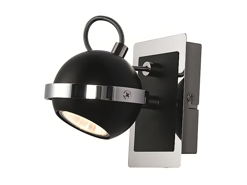 Faretto Marc, Nero, 14x14x14 cm, Seven Design