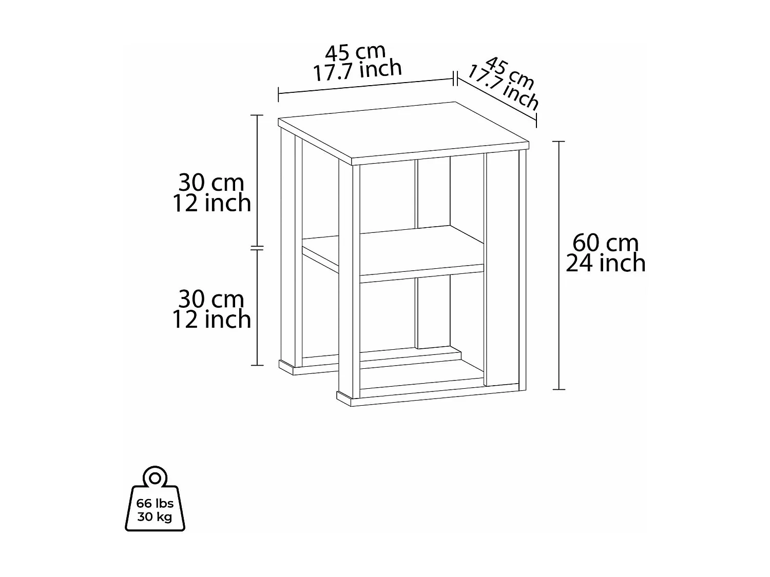 Tavolino Fianco Divano Neem 60x45x45 Truciolato Marrone Scuro Grigio Scuro Moderno