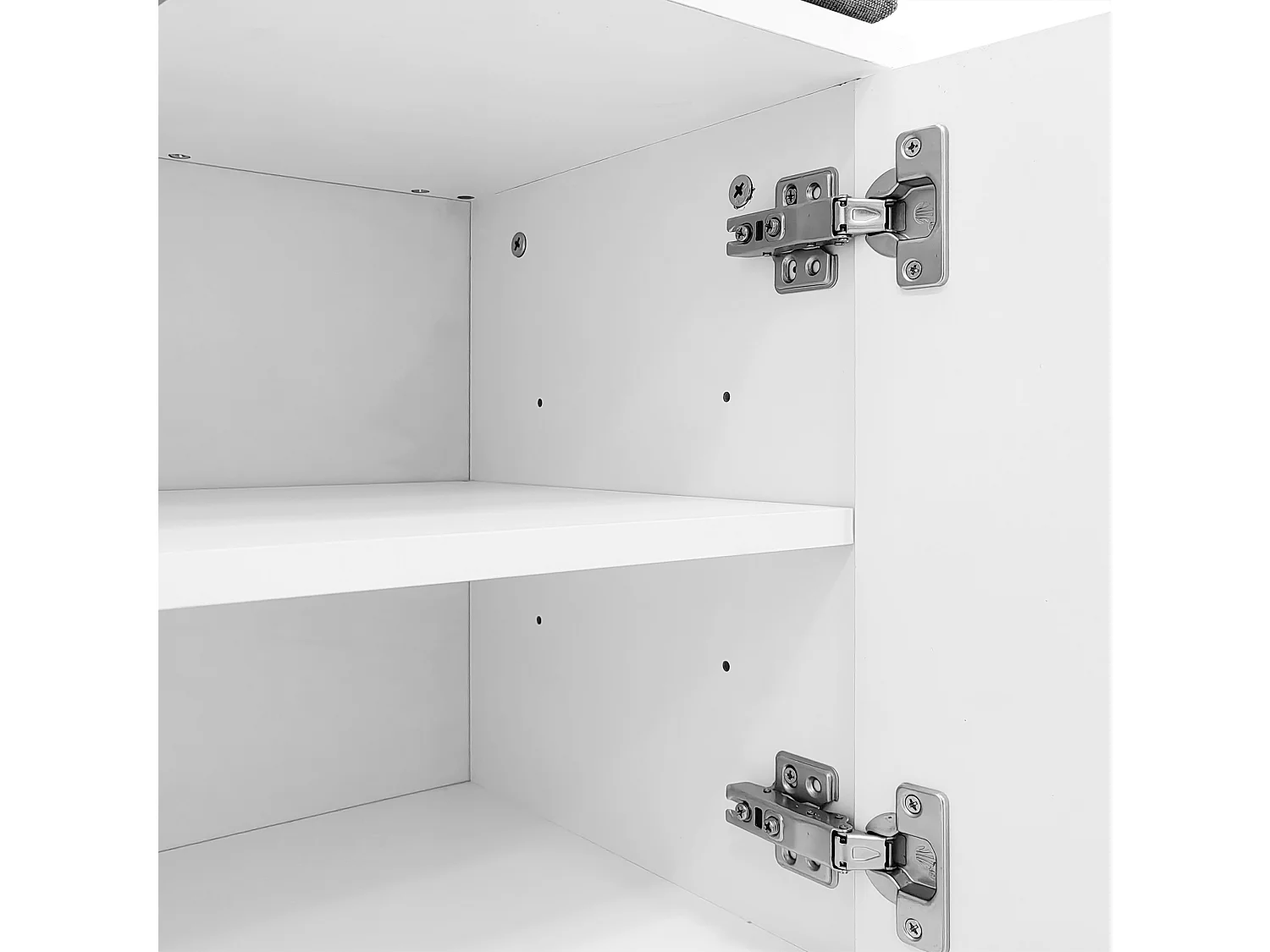 Garderobe für Wohnzimmer – mit Haken und Schuhbank – Weiß