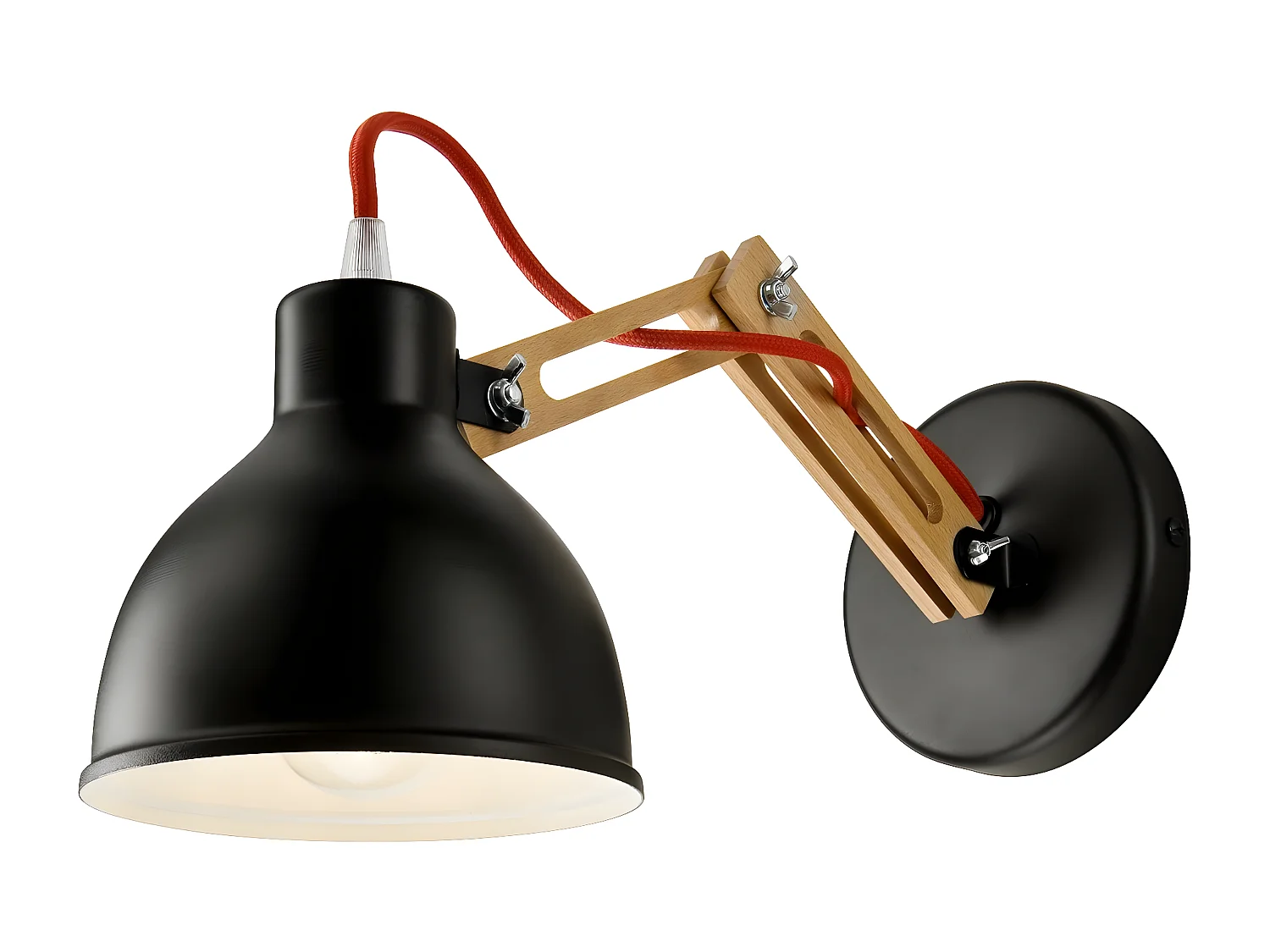 Wandlamp Marcello, Zwart, 35x15x25 cm, Seven Design