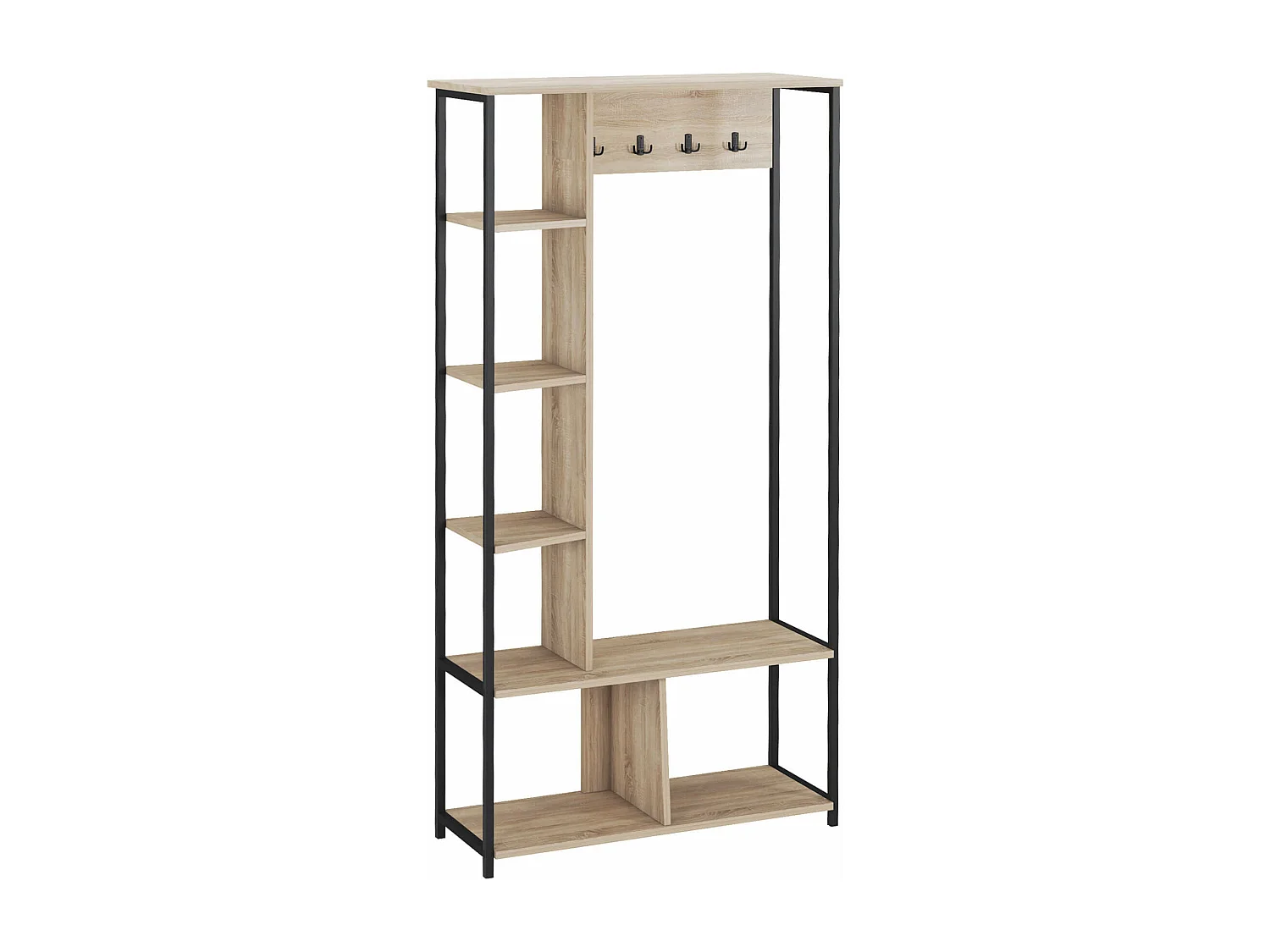 Garde-Robe d'Entrée Olearia 182x90x35 Panneau de particules Acier Marron Clair Gris Foncé Moderne