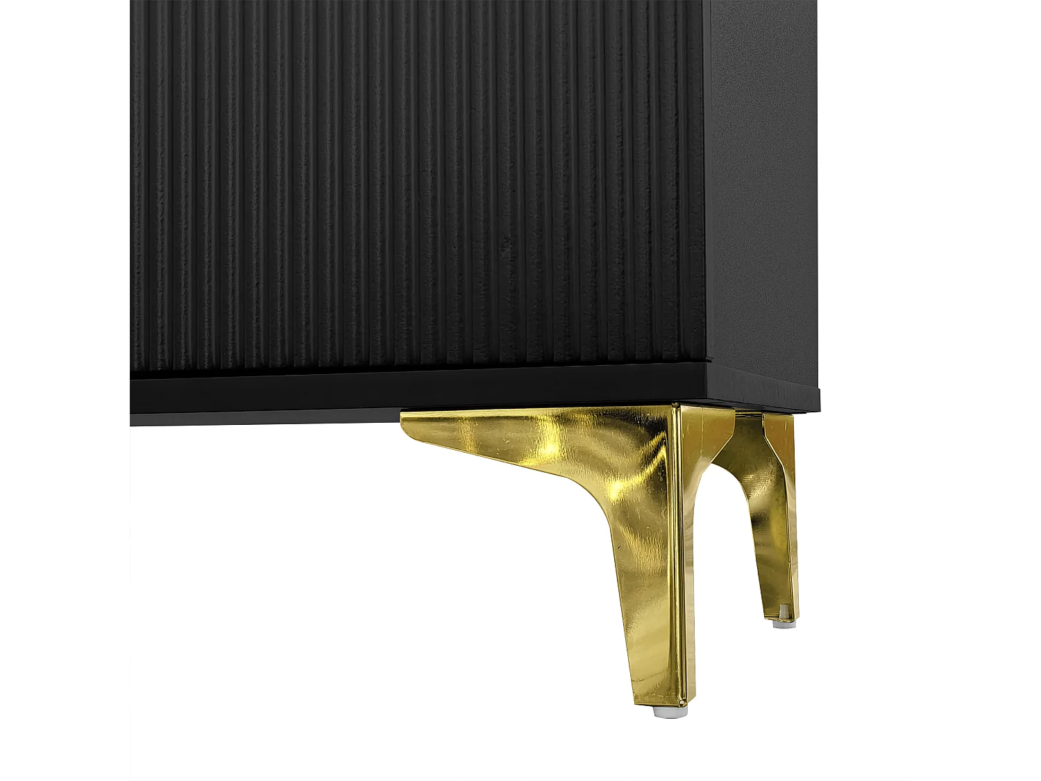 Modernes Sideboard – 2 Türen mit verstellbaren Einlegeböden und 2 Schubladen – Schwarz