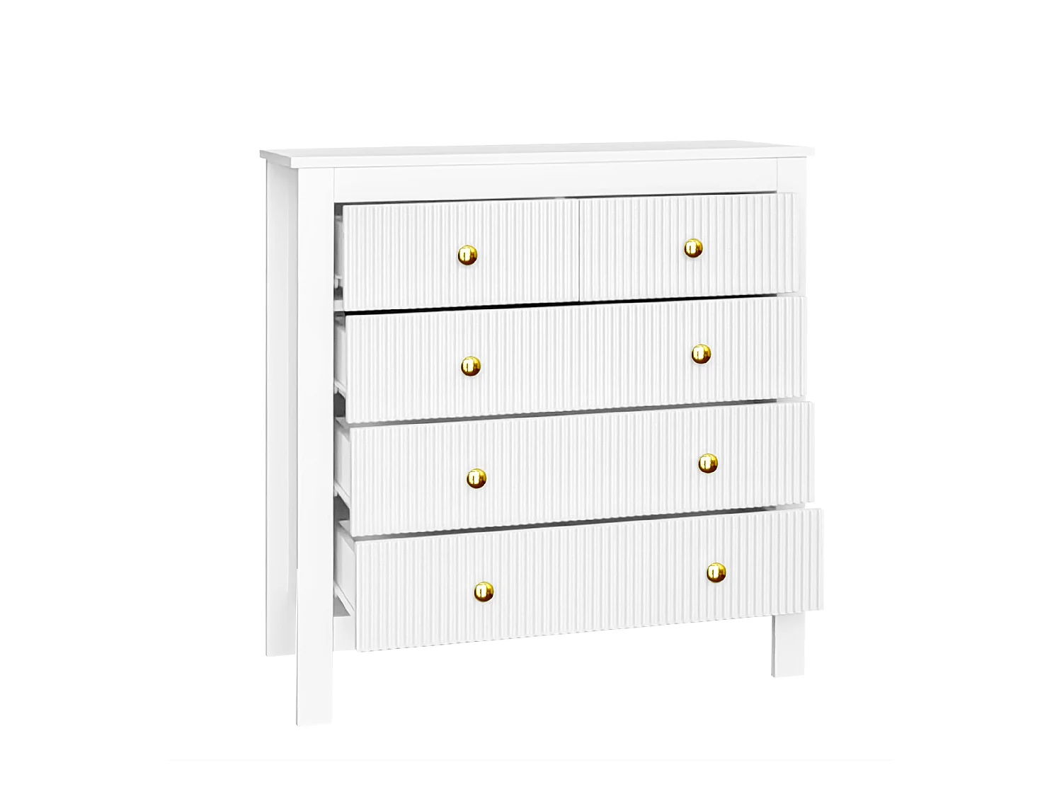 Buffet、Commode avec 4 tiroirs - en panneaux de particules - Blanc