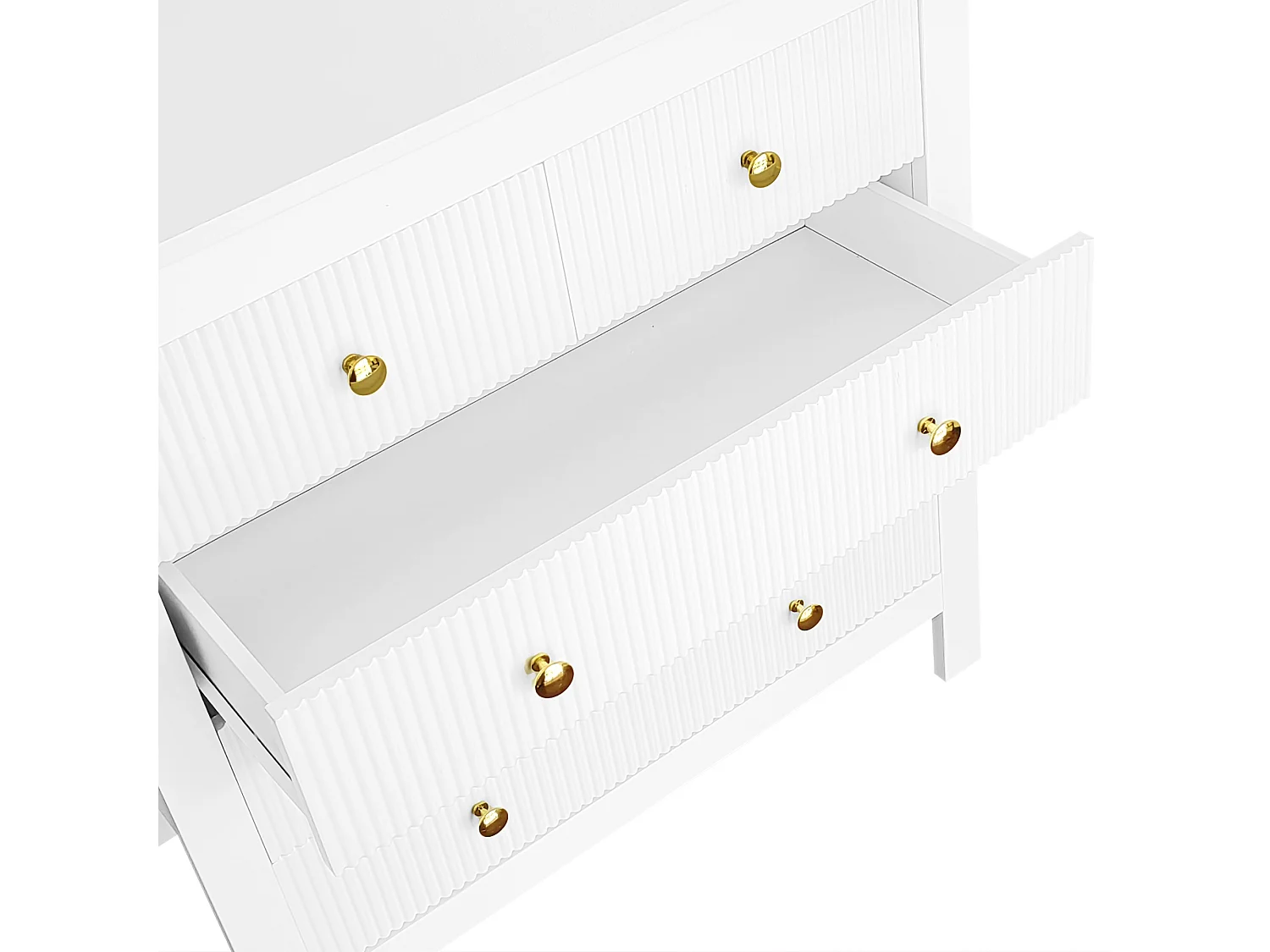 Buffet、Commode avec 4 tiroirs - en panneaux de particules - Blanc