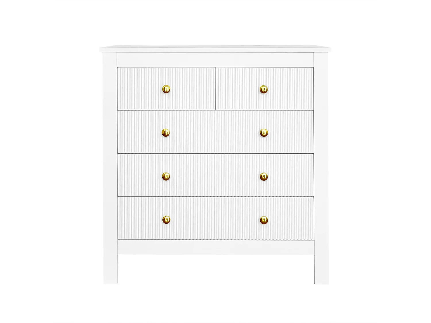 Buffet、Commode avec 4 tiroirs - en panneaux de particules - Blanc