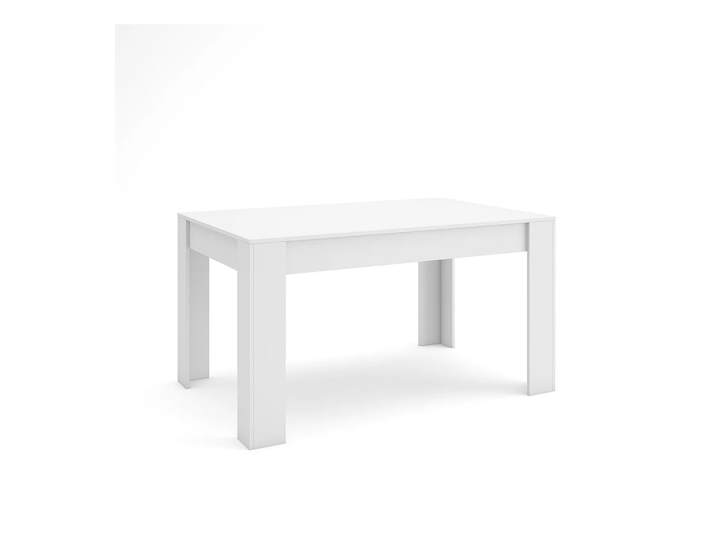 Eettafel, 140x90x76 cm, Voor 6 personen, Dining Table, Wit