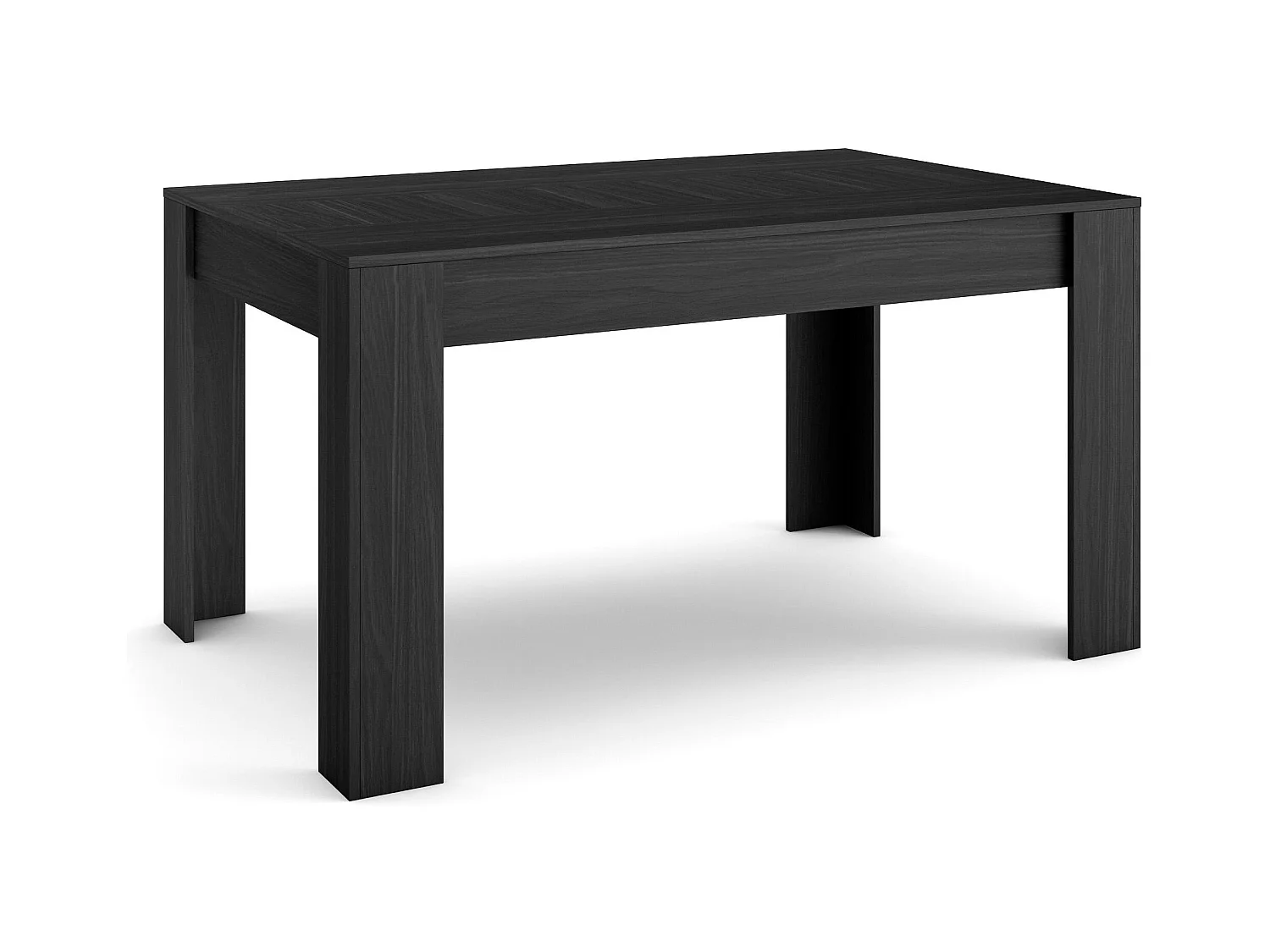 Eettafel, 140x90x76 cm, Voor 6 personen, Dining Table, Zwart