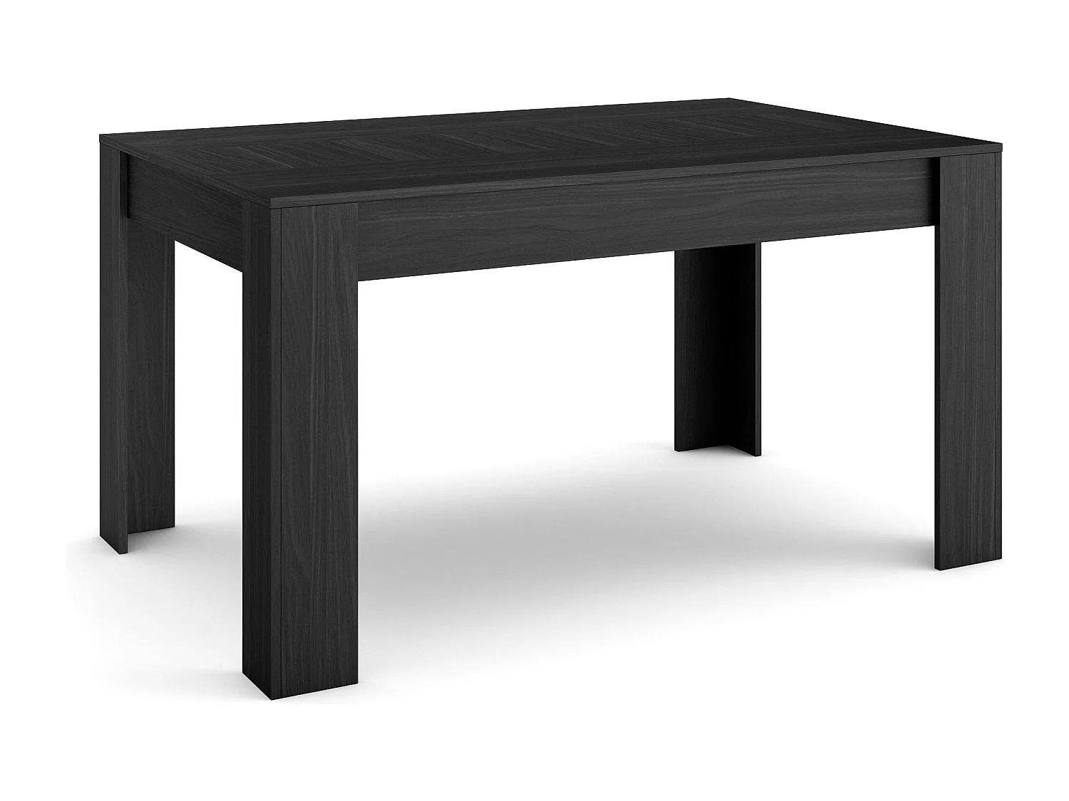 Eettafel, 140x90x76 cm, Voor 6 personen, Dining Table, Zwart