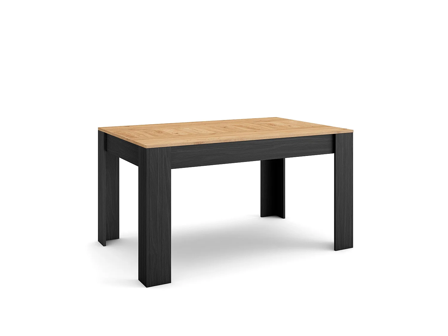 Eettafel, 140x90x76cm, Voor 6 personen, Dining Table, Eiken/Zwart