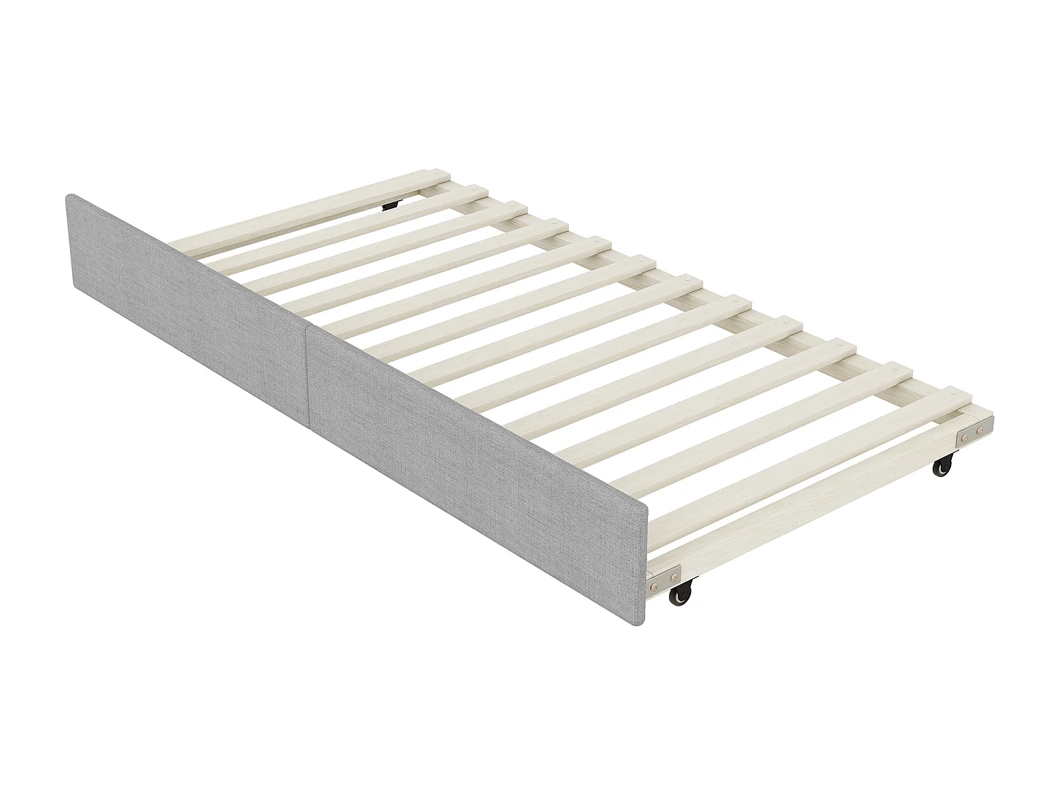 Cama de banquete com cama de gavetão 90x190/200cm - em tecido de linho - Cinza