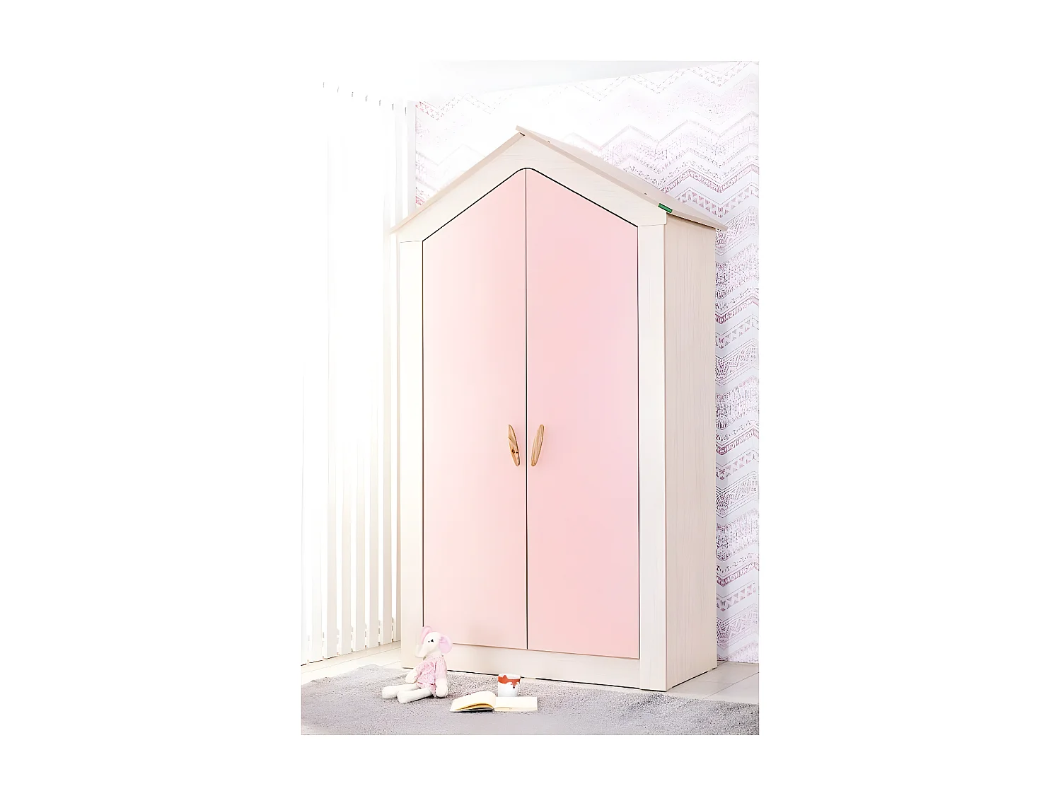 Armadio 2 ante rosa 207x120x58cm