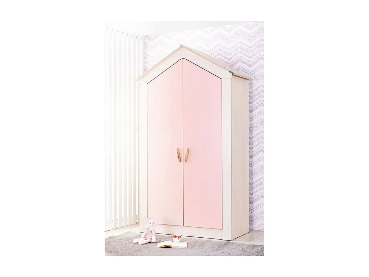 Armoire 2 portes rose 207x120x558cm