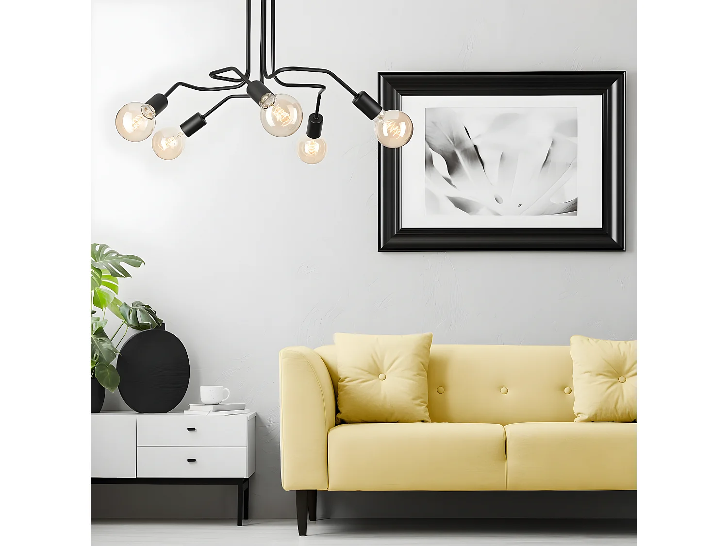 Suspension Domino, Noir, 59x59x40 cm, Seven Design