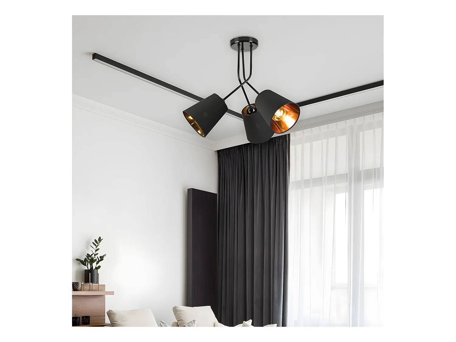 Suspension Irma, Noir, 45x55x55 cm, EPIKASA